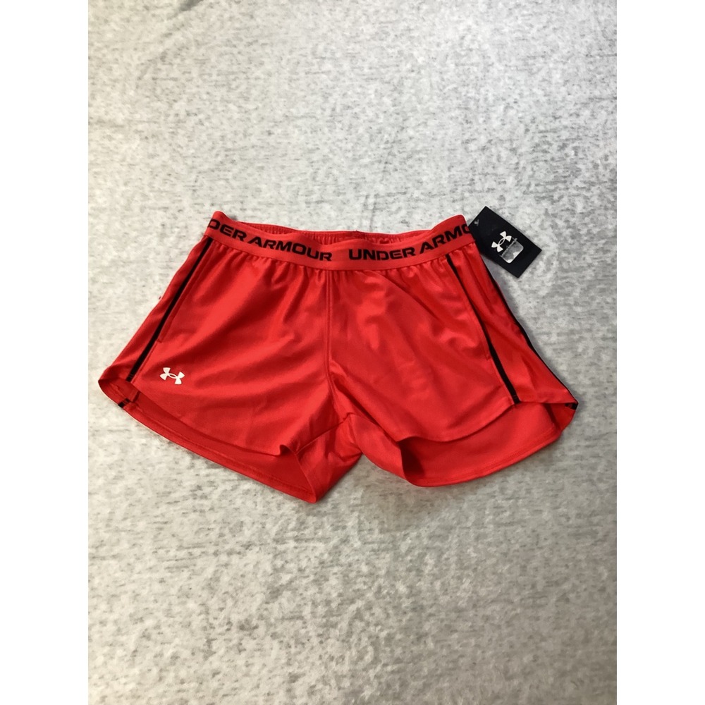 Under Armour Womens Tech Play Up Shorts‎ Red Black 1389882 XS NEW